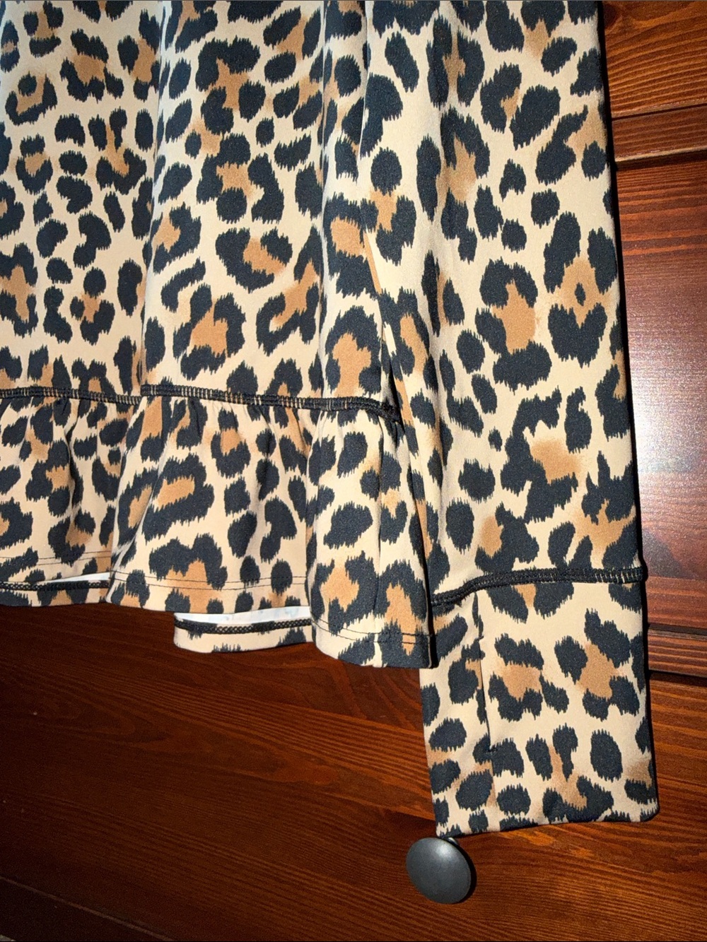 Kate Spade Leopard Print Ruffle Hem Blouse - Picture 3 of 5